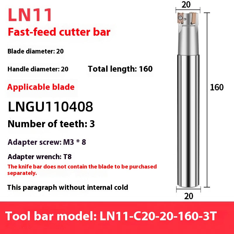 2068-M4 right-angle fast feed milling cutter shank LN11 square shoulder internal coolant cutter shank LNPU110408 milling inserts Shandong Denso Pricision Tools Co.,Ltd.